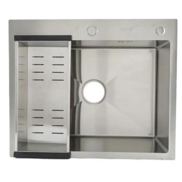 Кухонная мойка Gappo GS6050 600x500x215mm 0.8мм с коландером Сатин