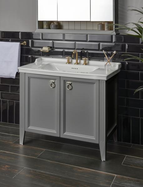 Тумба с раковиной  VitrA Valarte  62154 80 см матовая серая МДФ