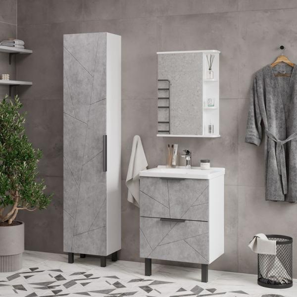 Пенал для ванной напольный Volna Twing 40 бетон