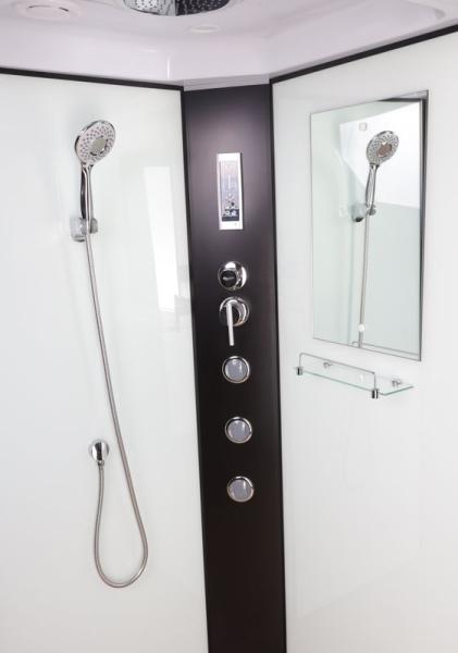 Душевая кабина Niagara NG-6709-14F 1000х1000х2150 высокий поддон 45см стекло прозрачное черные профиля