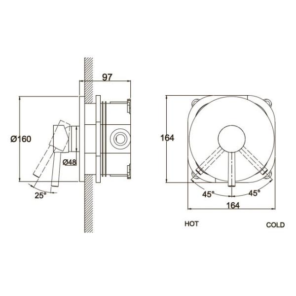 Смеситель для ванны KAISER Merkur (26117) хром