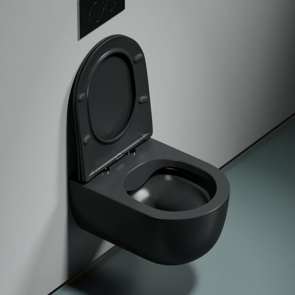 Унитаз Ceramicanova Modena CN6063MDH Антрацит Матовый безободковый подвесной микролифт дюропласт