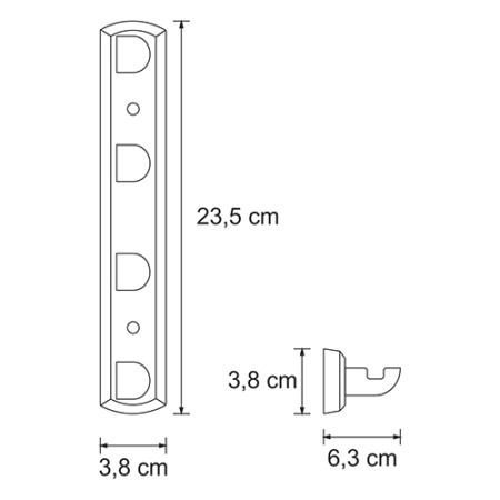 Набор крючков Wasserkraft Kammel K-8374 настенный, 4 крючка
