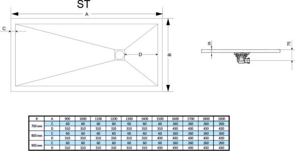 Поддон для душа RGW STone Tray 16152099-02 90x90 см (литьевой мрамор)