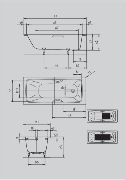 Ванна KALDEWEI Cayono 170x75 anti-sleap+easy-clean mod. 750 275030003001 стальная
