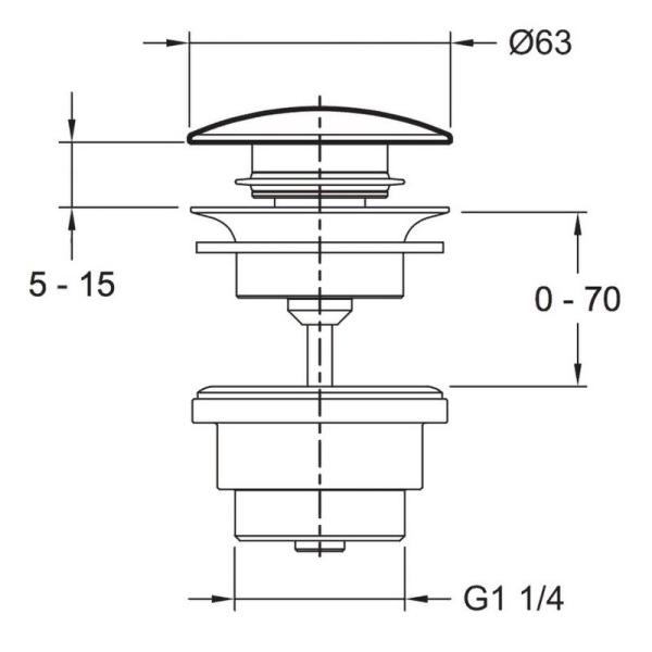 Донный клапан Jacob Delafon E78296-CP с переливом хром
