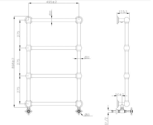 Полотенцесушитель водяной Boheme Imperiale 719 750x500 Золото