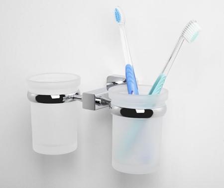 Стакан для зубных щеток WasserKraft Lippe K-6528D двойной хром