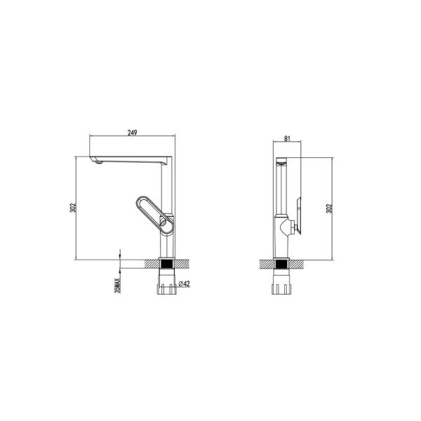 Смеситель Bien Hermes BE11009409 для кухни Черный/Розовое золото