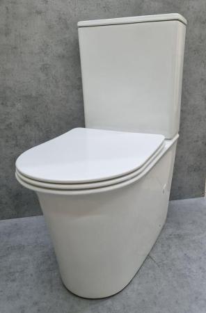 Унитаз Ceramalux 1223A напольный безбодковый с бачком ( GEBERIT ) сиденье микролифт, белый