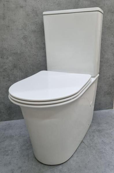 Унитаз Ceramalux 1223A напольный безбодковый с бачком ( GEBERIT ) сиденье микролифт, белый