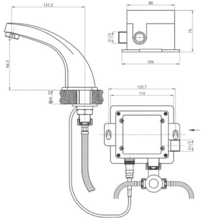 Смеситель для раковины KAISER Sensor (38111) хром