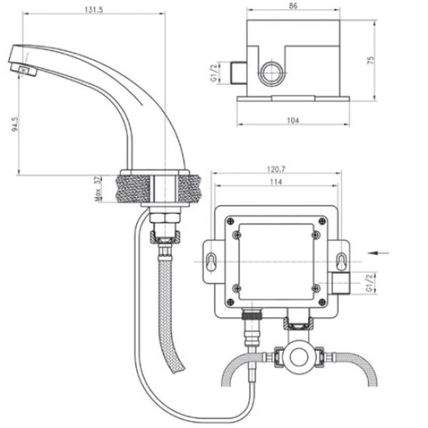 Смеситель для раковины KAISER Sensor (38111) хром