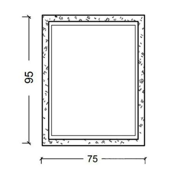 Зеркало Boheme Linea прямоугольная 79х95 535, белый/серебро, рельефная резная рама из массива дерева