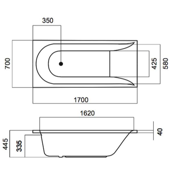 Ванна Am.Pm Spirit W72A-170-070W-A2 170х70 см