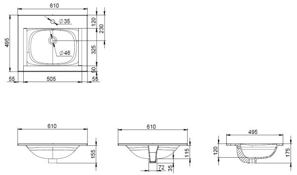 Раковина Am.Pm Spirit 2.0 M70AWCC0602WG 60 см
