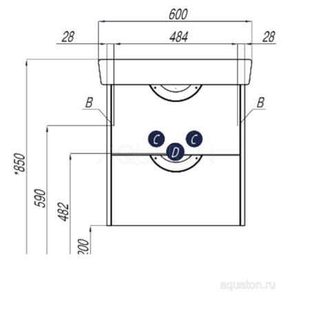 Тумба под раковину Aquaton Сильва 1A211801SIW70 60 с ящиком,дуб полярный