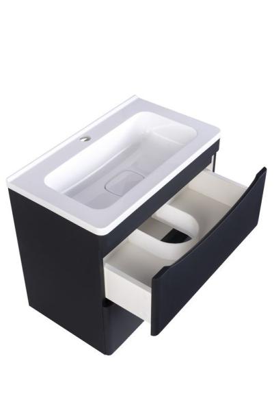 Тумба под раковину Style line El Fante подвесная Бергамо мини 60 (2 ящ.) Люкс антискрейтч черный, PLUS
