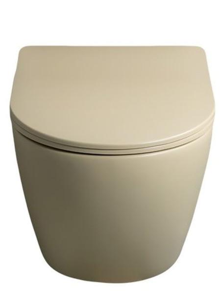 Унитаз Gid Sr2198 49 см подвесной безободковый микролифт светло-коричневый матовый