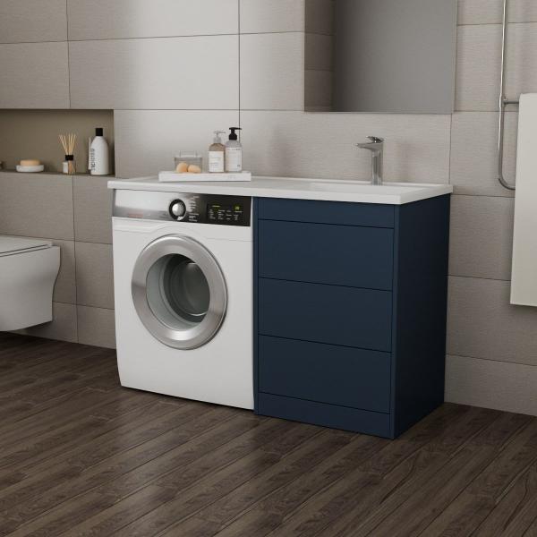 Тумба Veneciana Nera 55 под умыв-к "Magenta 1200" R/L и стир.маш.,с 3-мя ящиками индиго