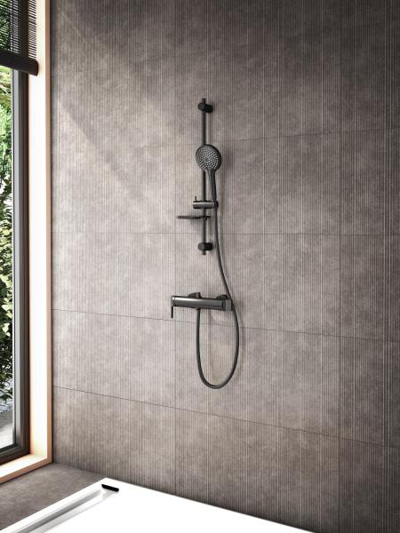 Душевая стойка VitrA Bliss A4574336EXP с ручным душем без смесителя с мыльницей матовая черная