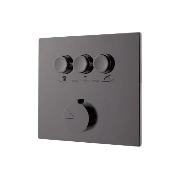 Встраиваемый смеситель Vincea для душа VSCV-431GM трехфункциональный, вороненая сталь