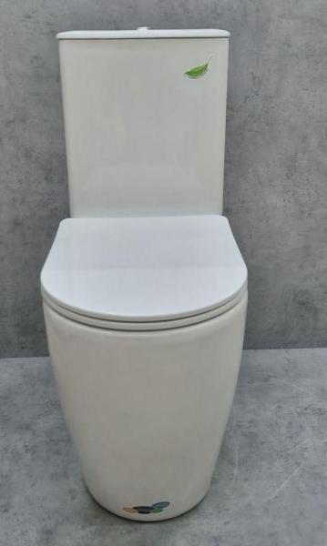 Унитаз Ceramalux 1289A напольный безбодковый с бачком ( GEBERIT ) сиденье микролифт, белый