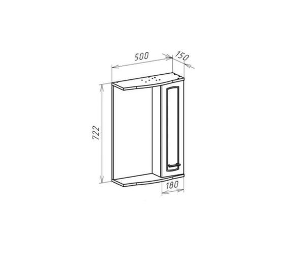 Зеркало-шкаф Bellezza Классик 50 R с подсветкой белый