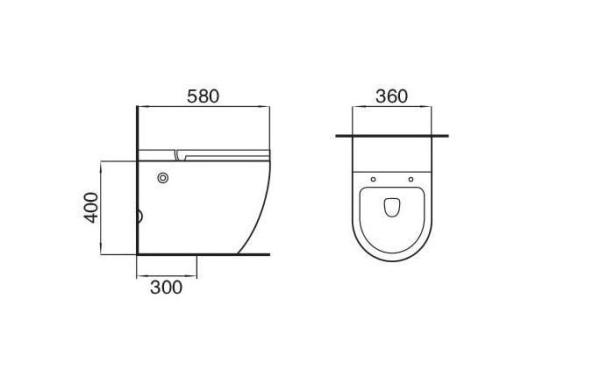 Унитаз импульсный Ceruttispa SELLA Pulse CT10198 приставной безободковый