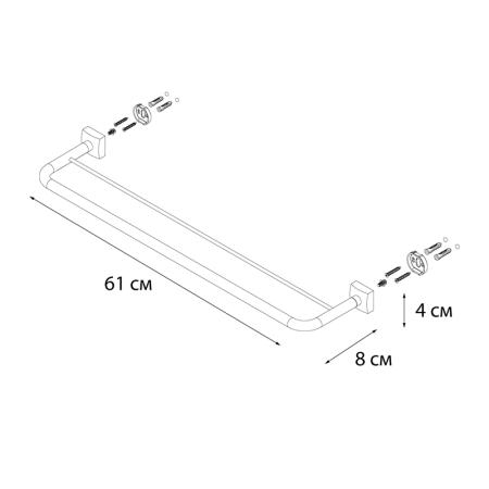 Полотенцедержатель FIXSEN KVADRO FX-61302, хром