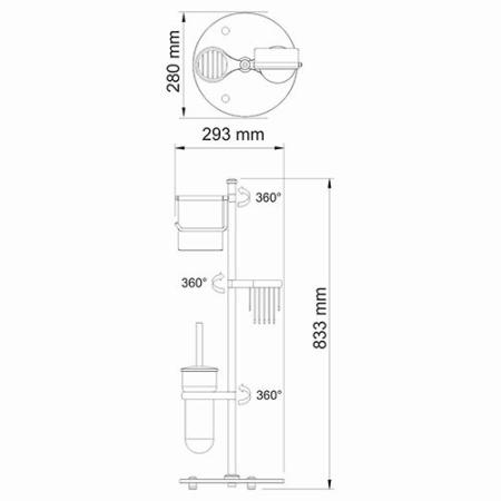 WasserKraft Ammer K-1236 стойка хром матовый