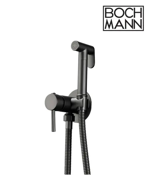 Смеситель с гигиеническим душем BOCH MANN BRAIES GR CK-P07GR из латуни, с шлангом 120 см, серый