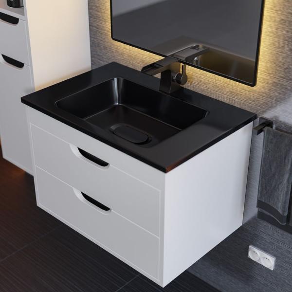 Раковина для ванной Uperwood Modul 65 см, черная глянцевая