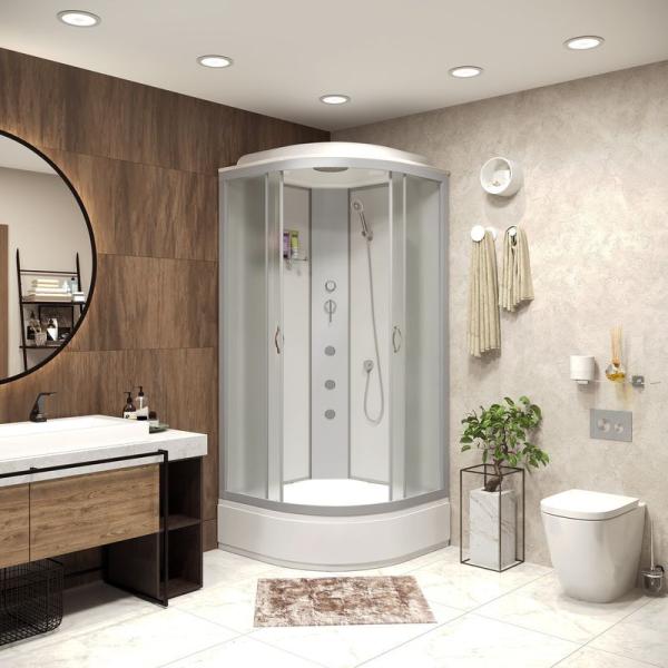 Душевая кабина Niagara Classic NG-3301-14G (900х900х2150) низкий поддон(26см) ГИДРОМАССАЖ стекло МАТОВОЕ