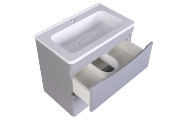 Тумба под раковину Style line El Fante подвесная Бергамо мини 60 (2 ящ.) Люкс антискрейтч серый, PLUS