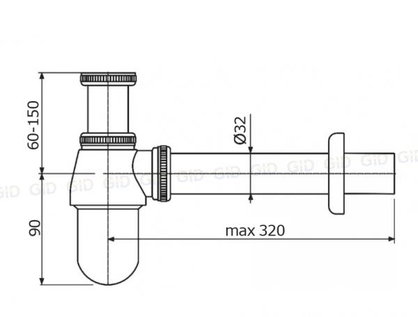 Сифон для раковины Gid G-56CH хром