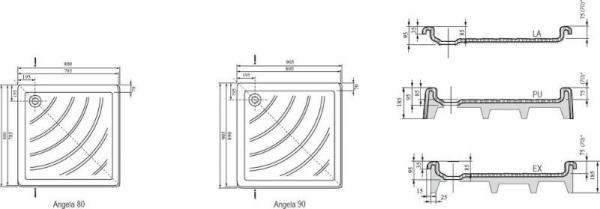 Поддон Ravak Angela 80 EX белый