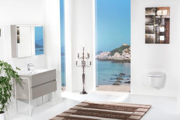 Зеркальный шкаф Boheme Vallessi 80 кашемир мат. с подстветкой 547-C