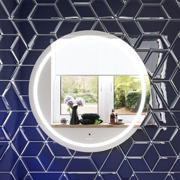 Зеркало AM.PM X-Joy 80 см Led-подсветка, ИК- сенсором, круглое, M85AMOX0801WG серебристый