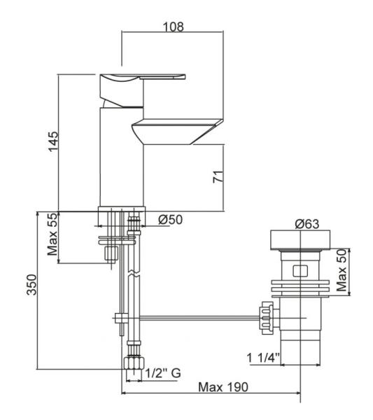 Смеситель CEZARES GARDA-BSM1-01-Cr для биде,хром с донным клапаном