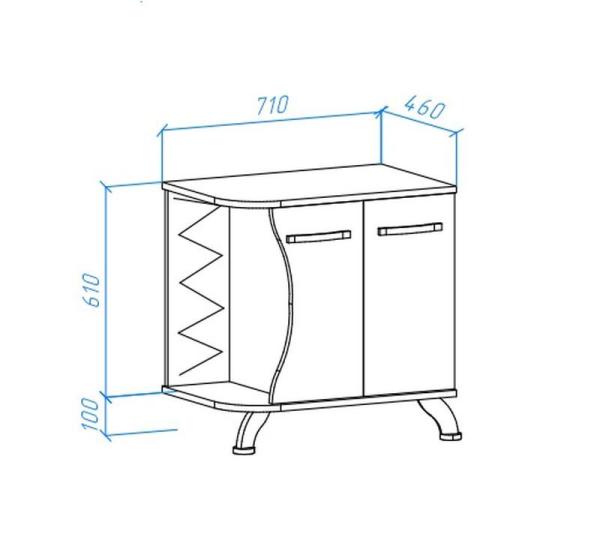 Тумба под раковину Bellezza Рио 70 L напольная белая