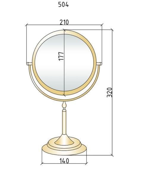Зеркало настольное Boheme Imperiale 504 золото, двустороннее, с троекратным увеличением