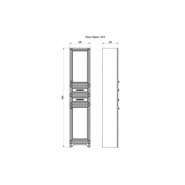 Пенал ASB-Woodline Берта 40/2 антикварный орех