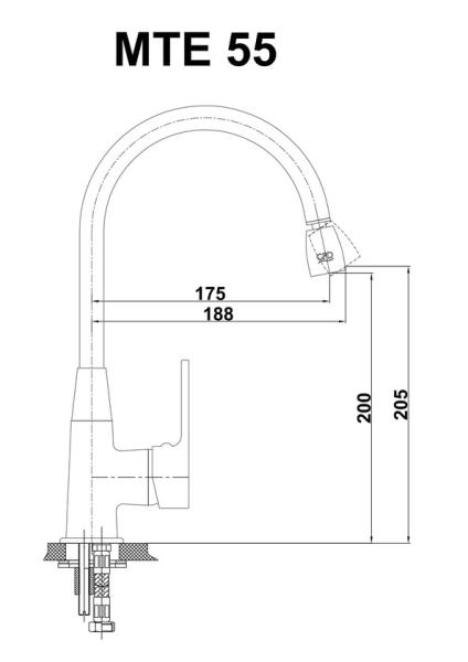 Смеситель для кухни GPD SOLUS MTE55 хром