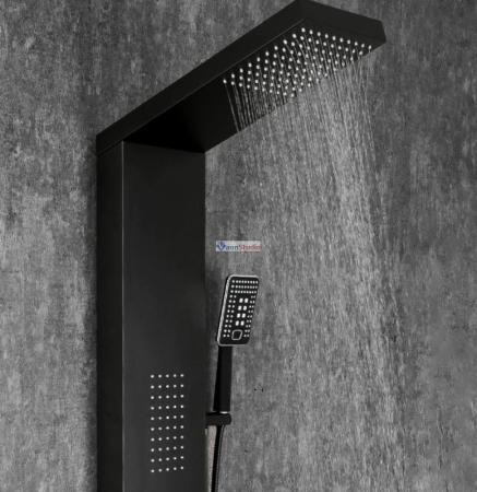 Душевая панель Frap F24005-6 черный для ванны