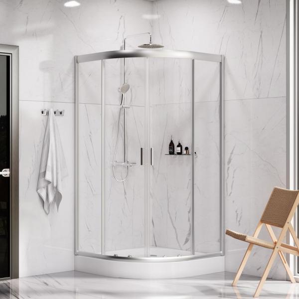 Душевой уголок AM.PM Gem W90G-401-100WT прозрачное, профиль матовое серебро