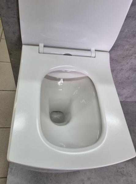 Унитаз Ceramalux 2022 подвесной безободковый сиденье микролифт белый 500x355x365