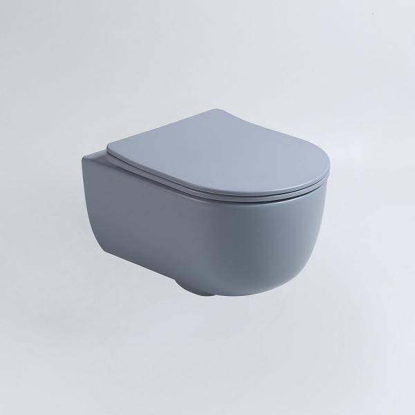 Унитаз подвесной Vincea Evo VT1-34SMO безободковый, цвет океан матовый, ультратонкое soft-close сиденье