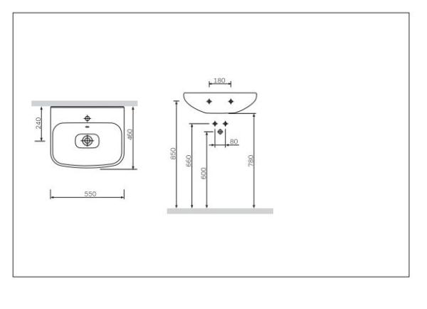 Раковина Am.Pm Like C804221WH 55 см