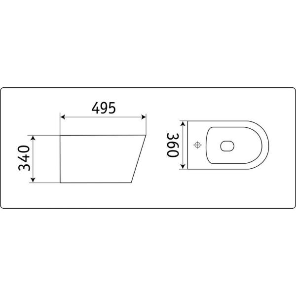Биде CeramaLux G-5330WH 49 см подвесной белый